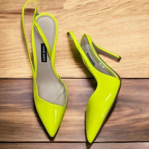 Nine West Toffee3 Neon Slingback heels